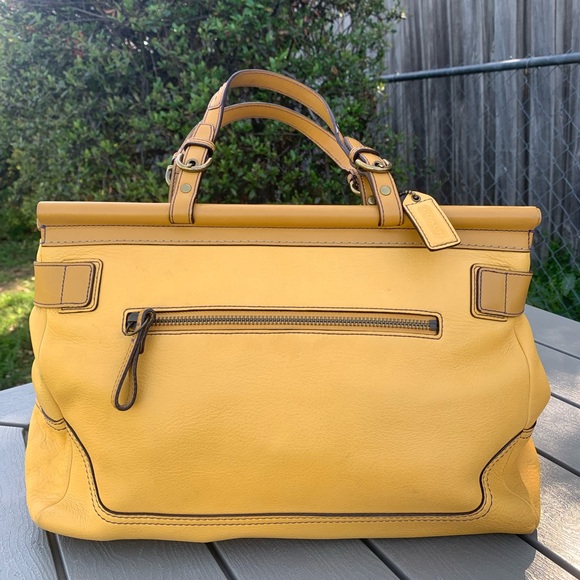 Vintage COACH purse mustard yellow Satchel handbag-shoulder bag E043-9749 - Picture 13 of 16